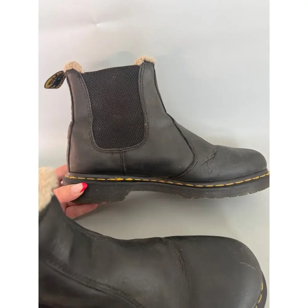 Dr. Martens Leonore Black Leather Lined Chelsea Boots Womens 10 Mens 9 (UK 8) B